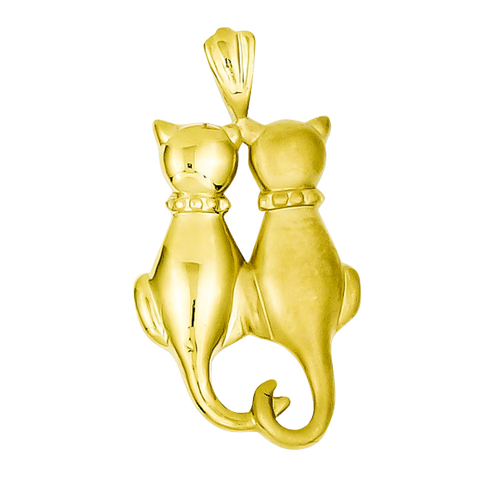 14K Yellow Gold Cats Charm 153C860