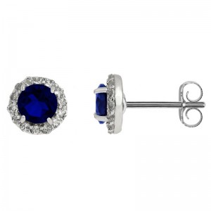 Created Sapphire Earring
