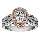 Pear Shape Halo Diamond Vintage Semi Mount Engagement Ring