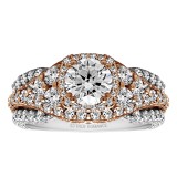 Round Cut Halo Diamond Vintage Semi Mount Engagement Ring