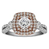 Round Cut Halo Diamond Vintage Semi Mount Engagement Ring